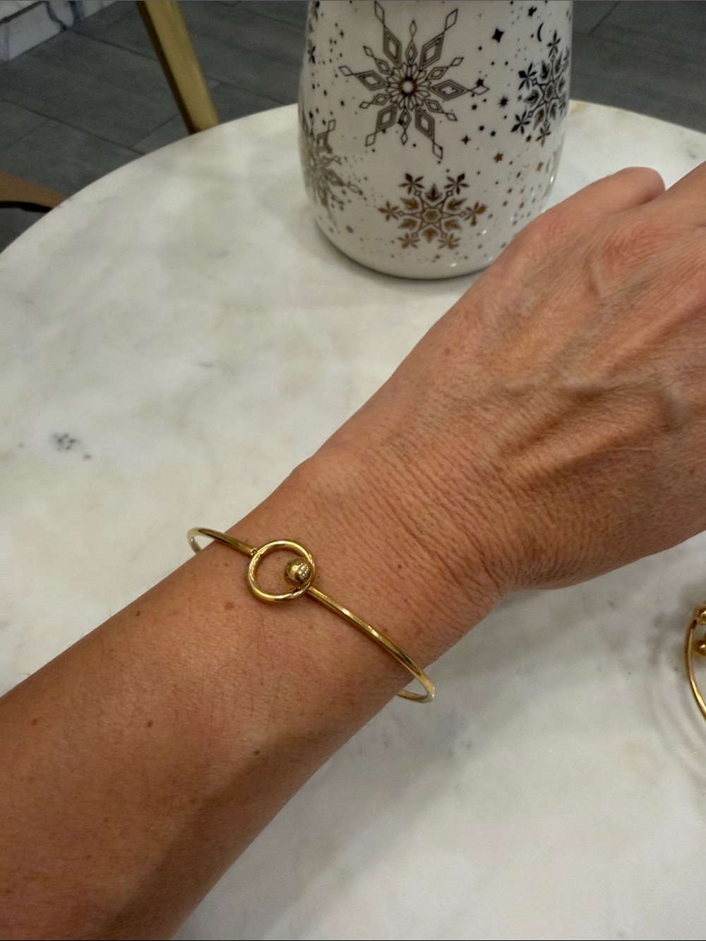 Gold Knot Circle Open Cuff Bracelet for Women